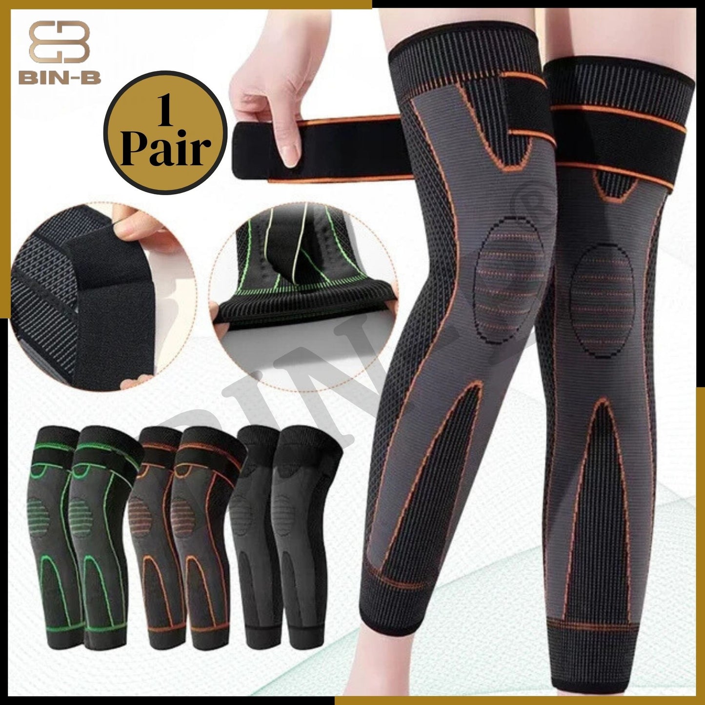 BIN-B 1 Pair Premium Quality Leg Warmer With Belt